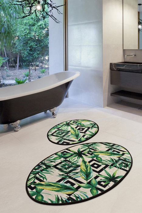 Mijölnir Juego de alfombras de baño Botanic Multicolor Mijölnir Juego de alfombras de baño Botanic Multicolor